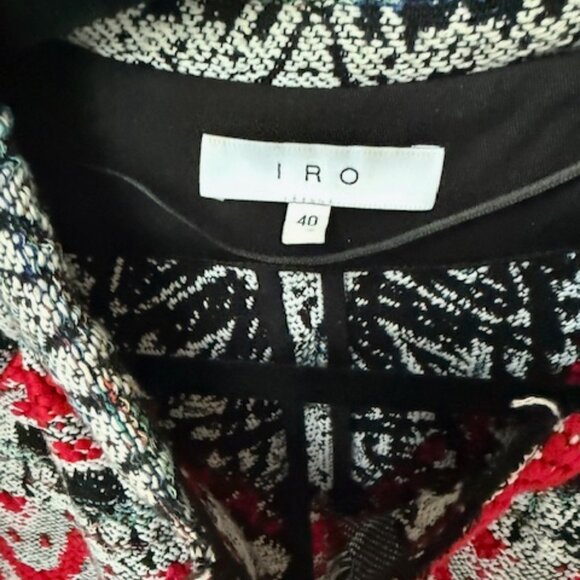 Pre-Loved IRO Red & Black Ikat Jacket - Women's 40 - Picture 7 of 10